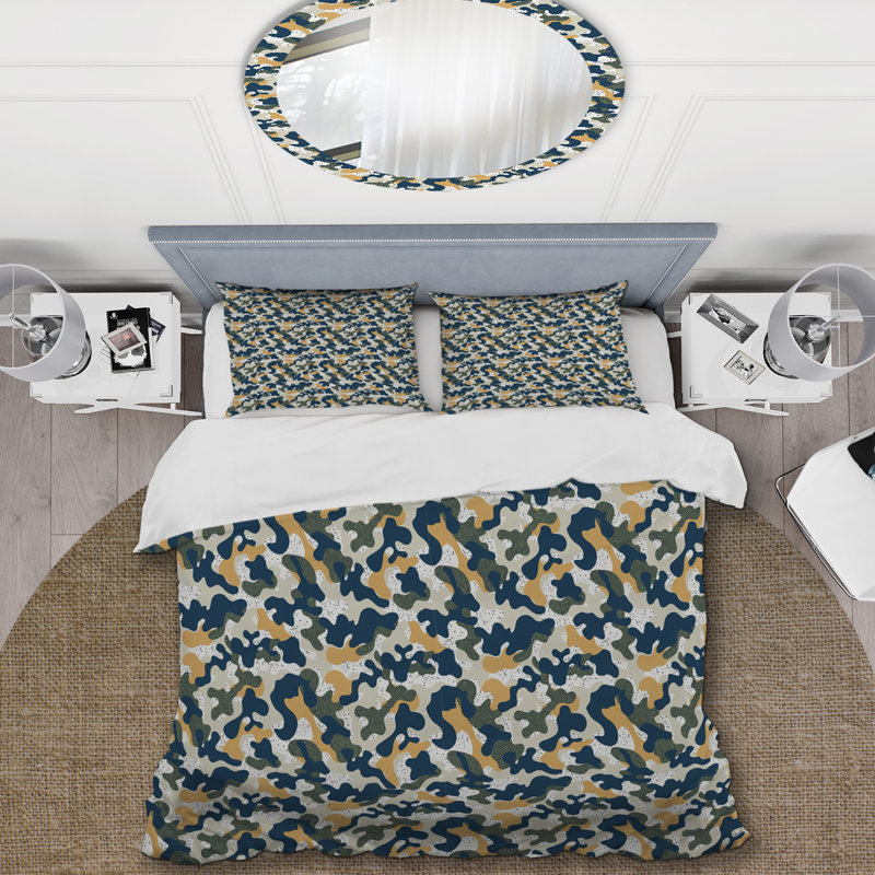 Papier peint camouflage Mimetic - ensemble de housse de couette abstrait - microfibre de polyester