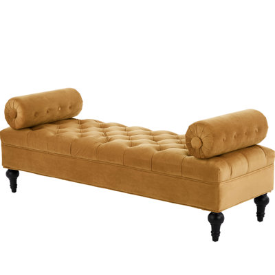 Modern Bedroom Bench,Bench For End Of Bed,Velvet Upholstered Bench With 2 Detachable Pillows,Comfy Upholstered Footstool,Ottoman