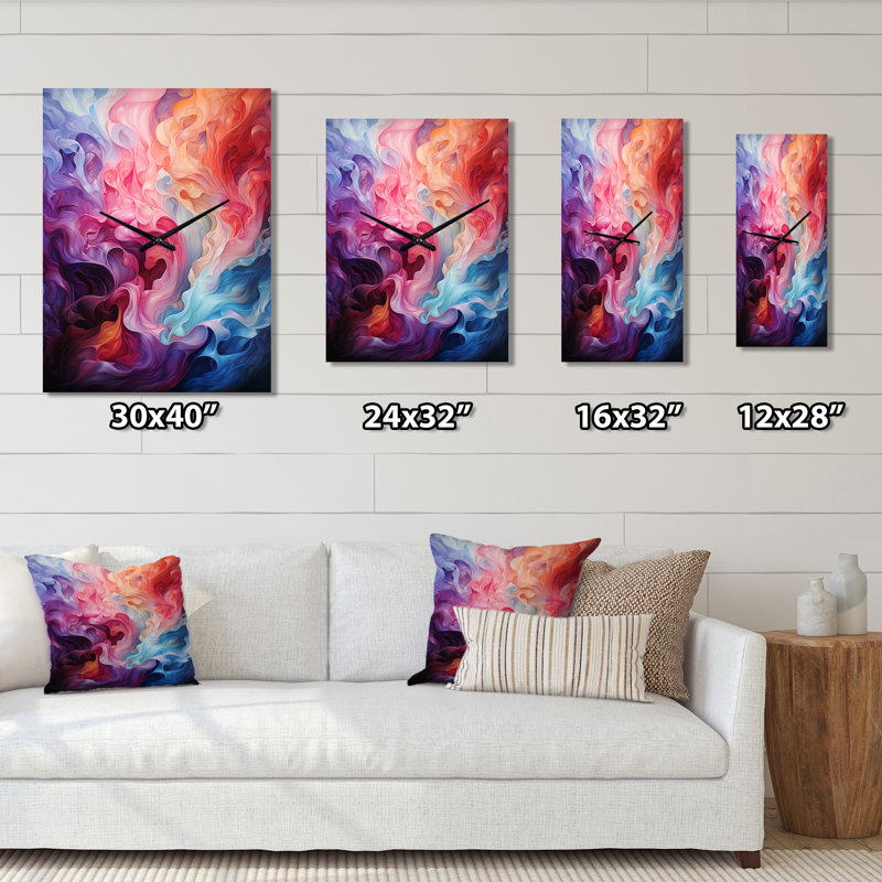 Horloge murale abstraite Opt Art Radiant Spectrum II, Grand