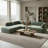 Evren Boneless 115" Modern L-Shaped Modular Compression Sectional Sofa with Deep Seating and Chaise Lounge-122915267