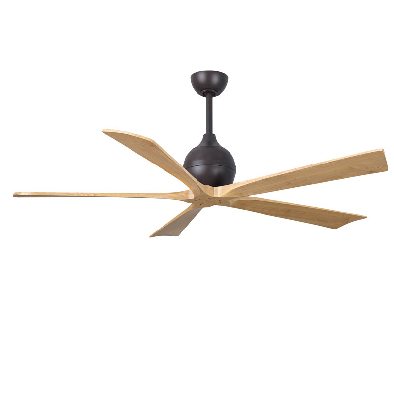 Ventilateur de plafond standard à 5 pales avec télécommande, 60", Bronze texturé, Ton érable clair