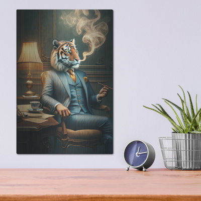 'Mr. Tiger' by Rey Klimt Metal Wall Art