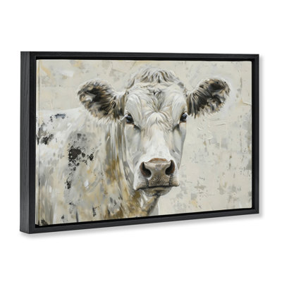 Cadre flottant neutre Portrait de vache, design par LSR Creative Studio