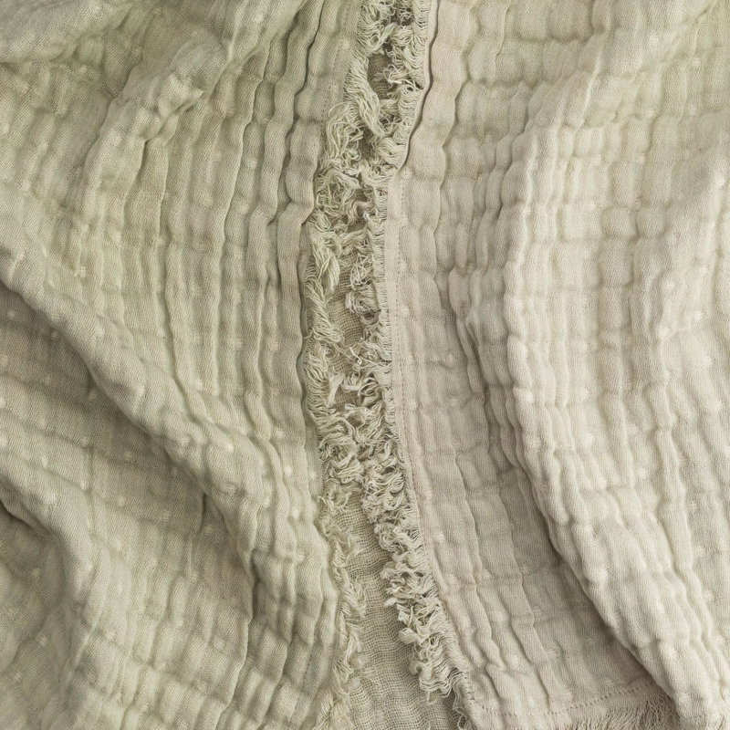 Blush Ombre Muslin Blanket, Green