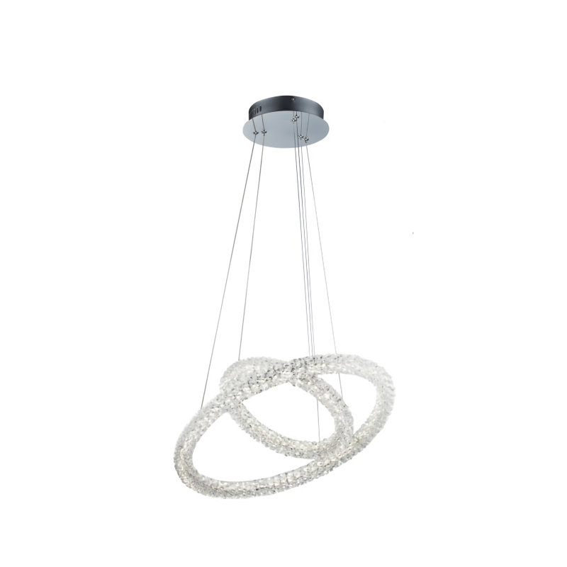 Lustre halo double en cristal 2 lumières Transitional