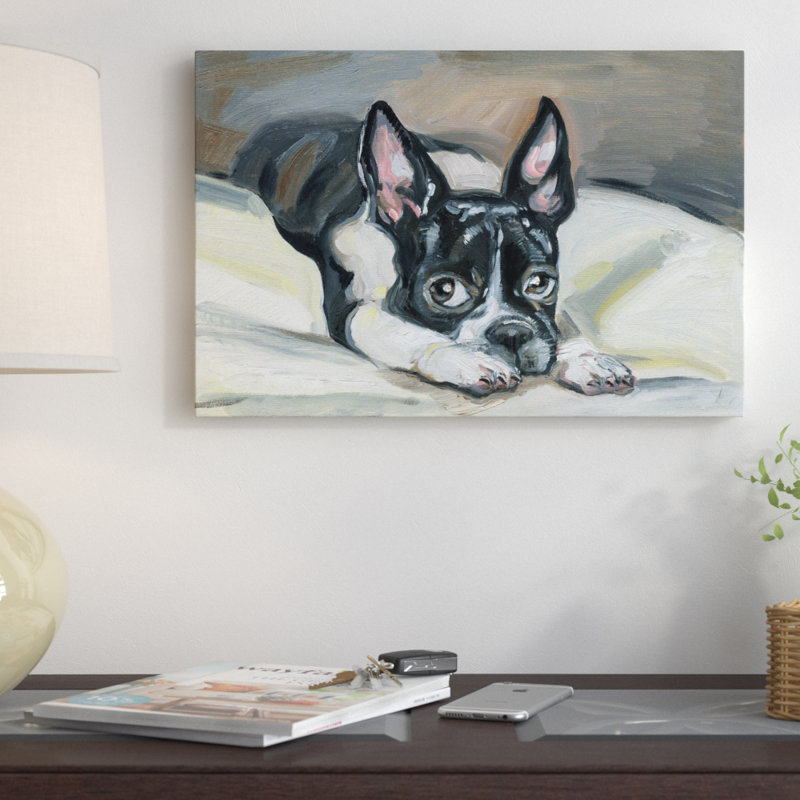 " Frenchie Eyes " by Eyre Tarney, 12" H x 18" W x 1.5" D