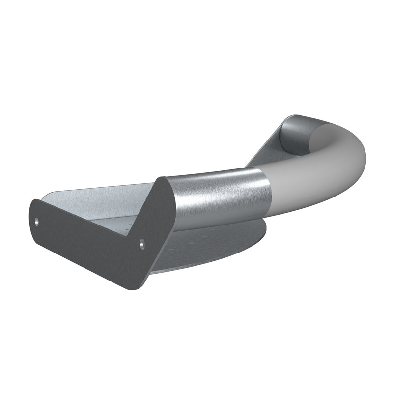 Ergo CornerBar Ergonomic Soft Grip 32mm Diameter ADA Compliant 300 lb Weight Capacity with Shelf, Brushed Nickel
