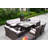 Omied 9 Piece Rattan Sofa Seating Group with Mixed Beige&Gray Cushions