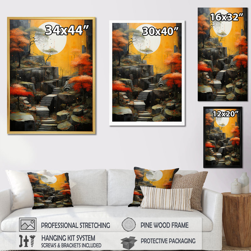 Paysage zen harmonie I - impression, H 20 po x l 12 po x P 1 po, Toile tendue