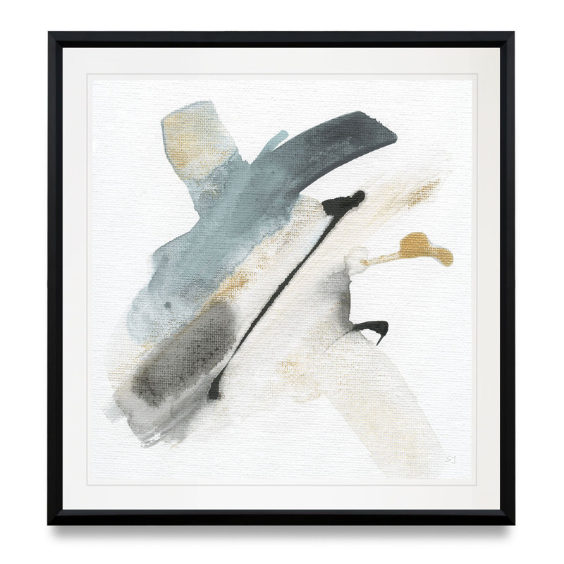 «Sand and Sky III», peinture, H 30 po x l 30 po x p 1,5 po, Cadre plastique noir