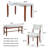 4 - Piece Dining Set, 2 Upholstered Chairs and 1 Bench, Rubber Wood Legs,Space-Saving, Dining Room
