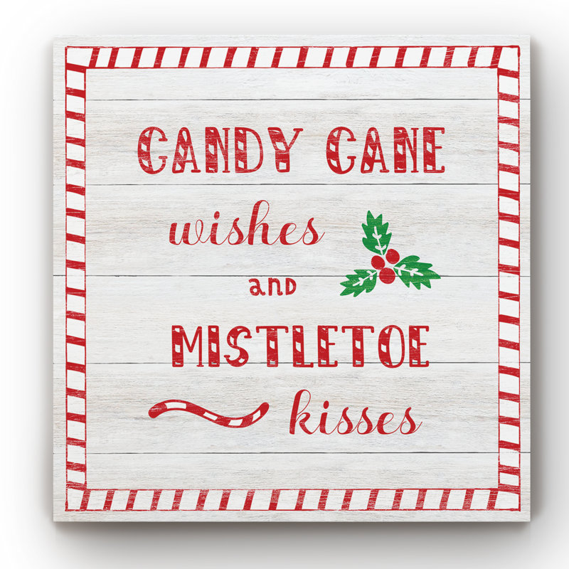 «Candy Cane Wishes», reproduction sur toile tendue, H 16 po x l 16 po x P 1 po