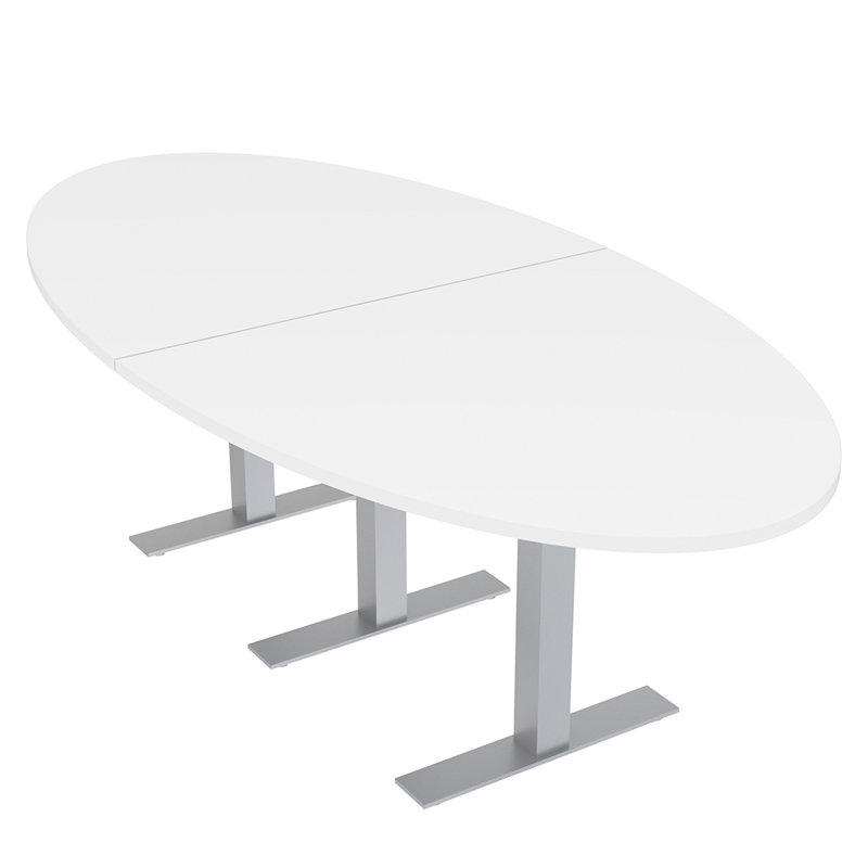 Table de conférence avec bases en forme de T, Blanc, L 96 po x l 48 po