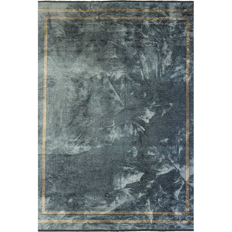 Rapture Abstract Flatweave Light Blue/Gray Area Rug, Rectangle 7'10" x 11'2"