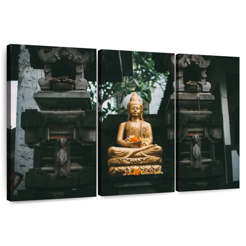 Bouddha Adella méditant en Indonésie, H 36 po x l 57 po