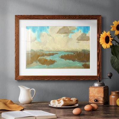 «Fripp Island Water I», reproduction encadrée rustique avec tableau mat