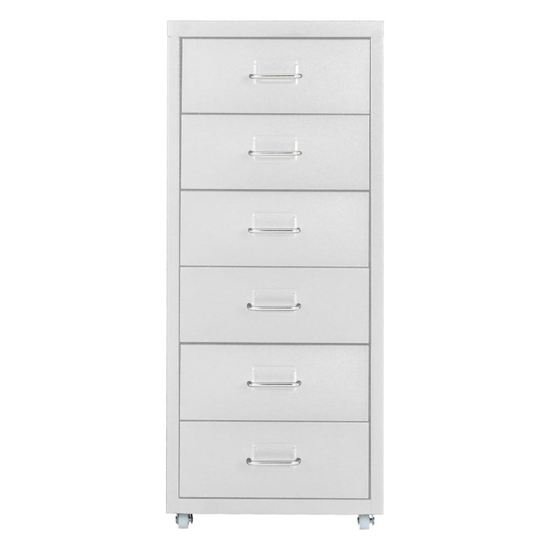 Eulys 6 Drawer Filing Cabinet, White