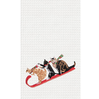 Torchon Toboggan 100% coton tissé gaufré