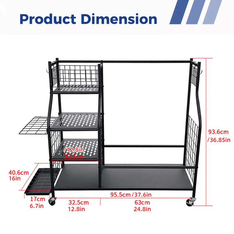 Organisateur de garage de rangement de golf, support de rangement pour équipement de golf, support de sac de golf, support de rangement supplémentaire pour les clubs de golf