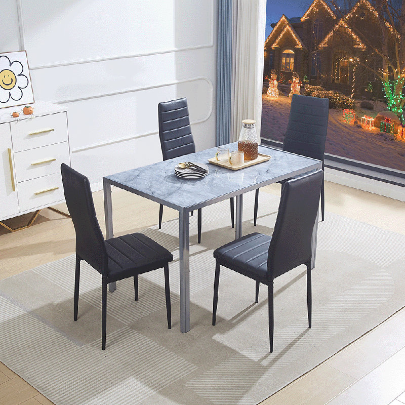 4 - Person Dining Set, Black, Grey