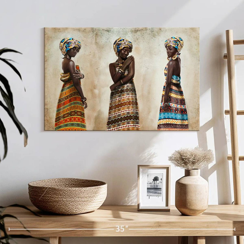Trio africain Leisha, H 16 po x l 24 po