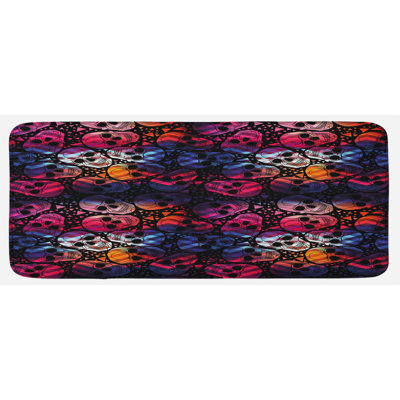 Tapis de cuisine numérique multicolore à la saint-valentin à sucre mexique