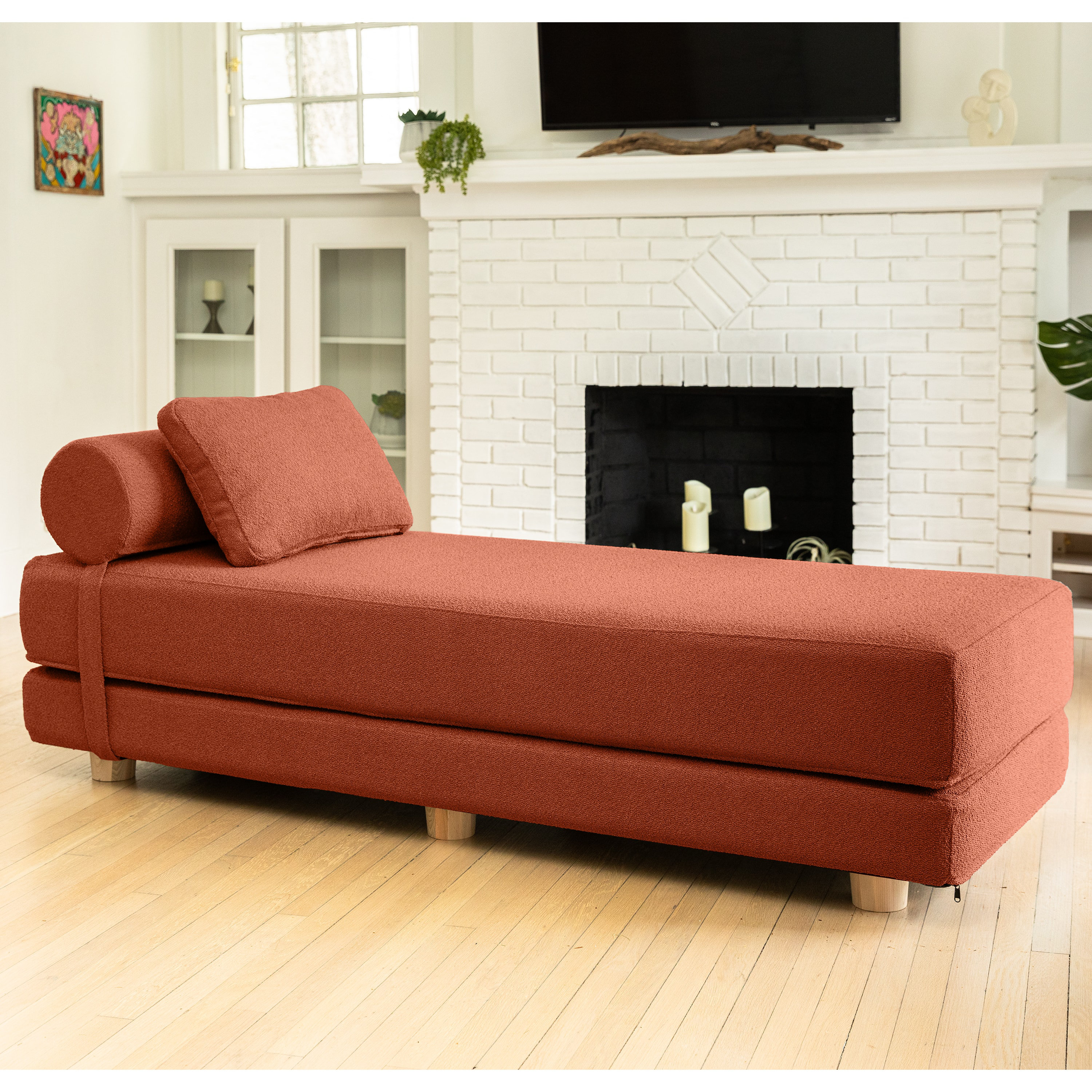 Amala Daybed - Fold Out Queen Sleeper - Premium Boucle - Sleek and Modern  Lounge for Relaxing
