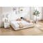 Lit de jour rembourré avec lit gigogne, structure de lit en bois robuste, conception en losange moderne, pour chambre à coucher, chambre d'amis-329515992