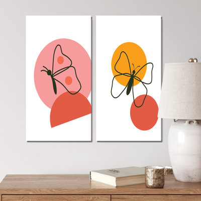 «Geometric Scandinavian Butterfly I», ensemble de 2 reproductions