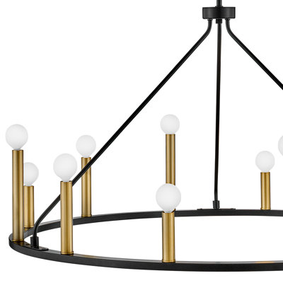 Lark Ajla 12-light Two-tone Candle Wagon Wheel Chandelier