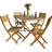 Amaure 4 - Person Acacia Wood Patio Dining Set with Rectangular Table-990794663
