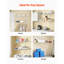 Ensemble de 4 tablettes murales grillagées en acier au carbone de 4 pi avec revêtement trempé pour garde-robe de chambre à coucher
