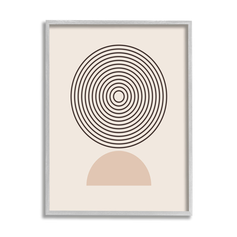 Cercles modernes sur fond beige sur bois, H 30 po x l 24 po x P 1,5 po, Estampe numérique Farmhouse