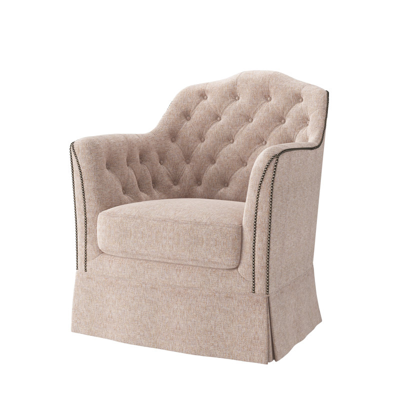 Fauteuil d'appoint Catriona, Laiton rétro petit, Lin Queen Bey (tissu performance) 1358-92