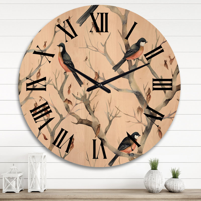 Petite horloge murale en bois, Très grand