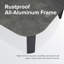 Table basse d'extérieur en aluminium 47,2 po avec plateau de table Spc