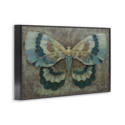 Giclée encadrée papillon doré, design par Petal Prints Design