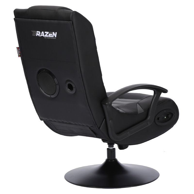 BraZen Pride 2.1 Bluetooth Surround Sound Gaming Chair - Pledger, Black/Grey