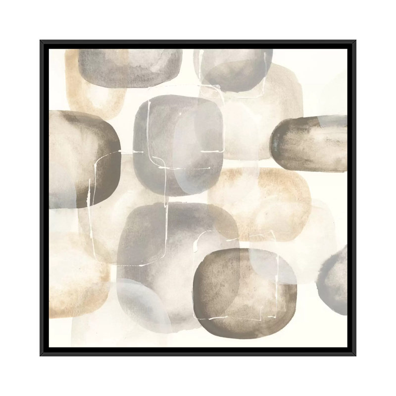 « iii », impression sur toile tendue Neutral Stones, H 26 po x l 26 po x P 1,5 po, Toile encadrée noire, Pas de tapis