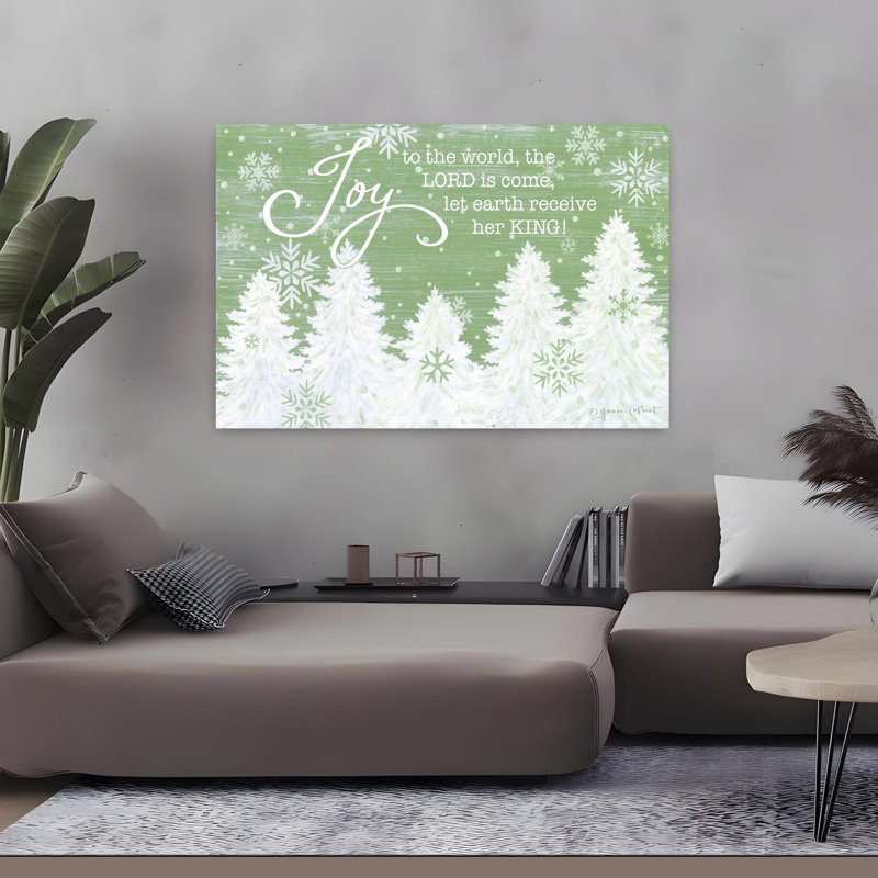 «Joy to the world», art contemporain de paysage hivernal abstrait, H 48 po x l 32 po