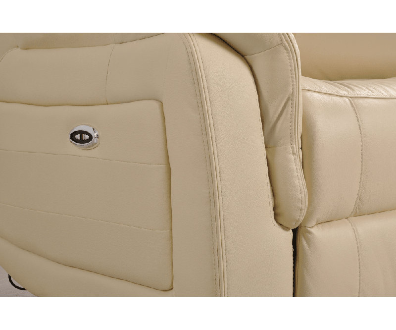 Cenaida Genuine Leather Electric Power Recliner Armchair, Cream
