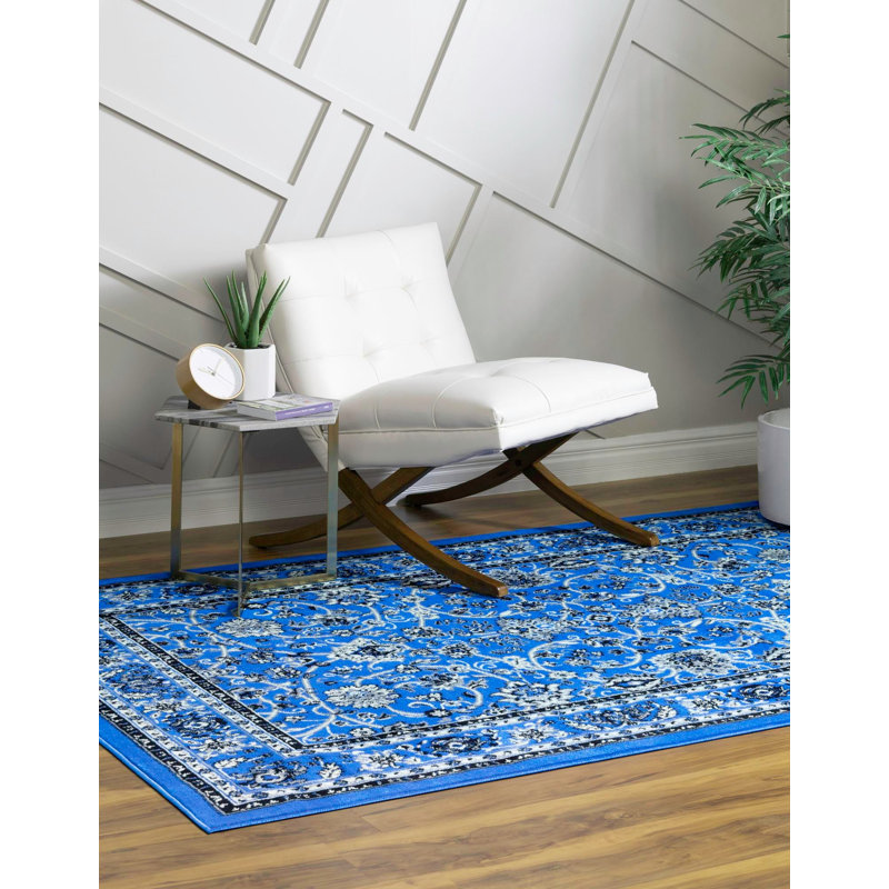 Tapis bleu vif Hanan, Bright Blue, Rectangle 3'3" x 5'3"
