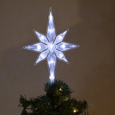 Décoration lumineuse pour sommet de sapin étoile