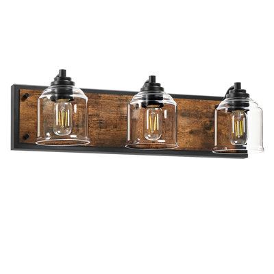 Grand luminaire de salle de bain à 3 lumières à intensité variable 23,2 po Farmhouse