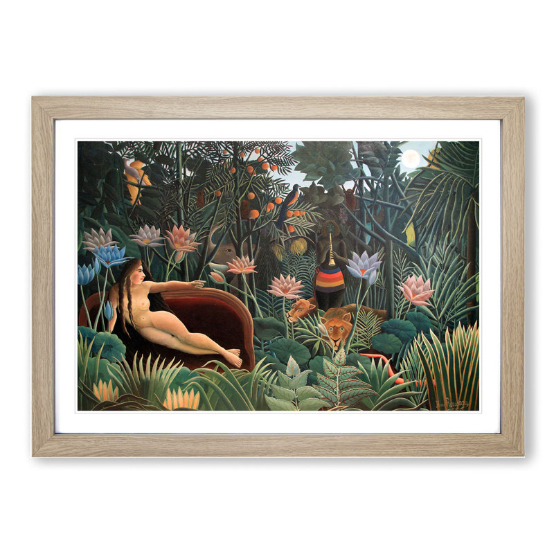 The Dream by Henri Rousseau - Picture Frame Painting, Oak, 27cm H x 36cm W x 2cm D