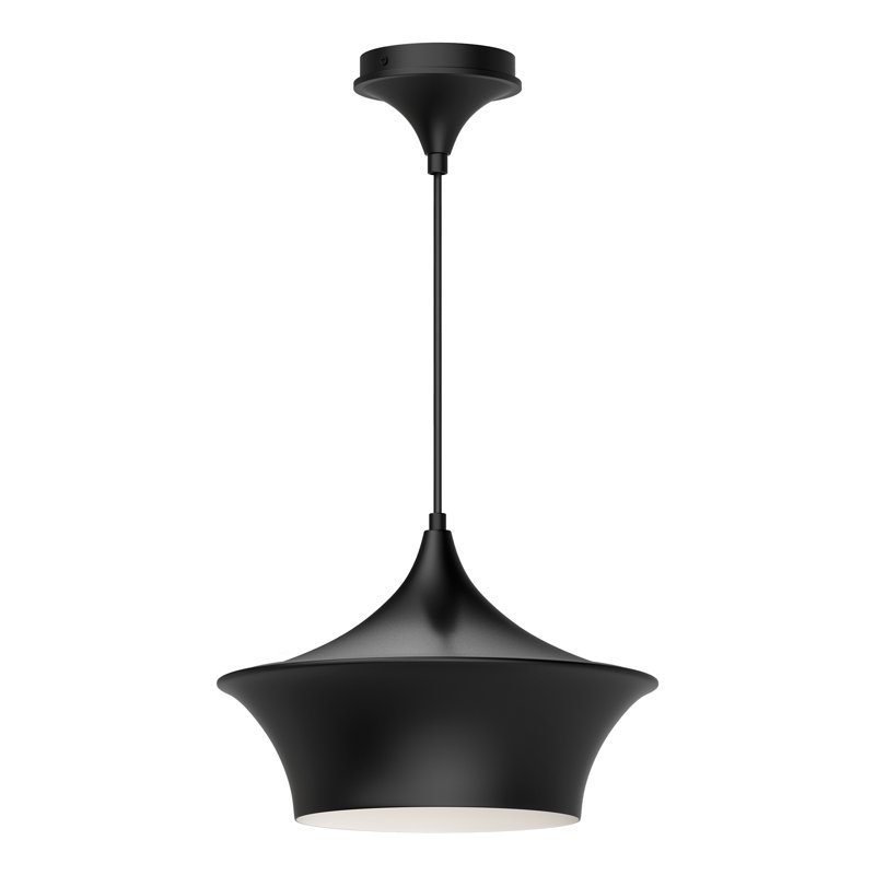 Luminaire suspendu à 1 lumière Alexia, Noir mat, H 84,25 po x l 13 po x P 13 po
