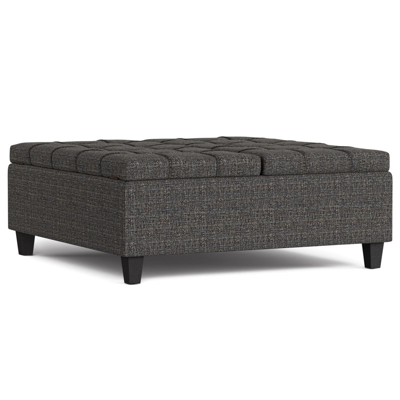 Table basse avec repose-pieds Harrison, Ébène, H 16,5 po x L 40 po x l 40 po