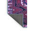 Tapis oriental bleu tissé à la machine 3 pi x 5 pi bleu / noir / mauve / blanc