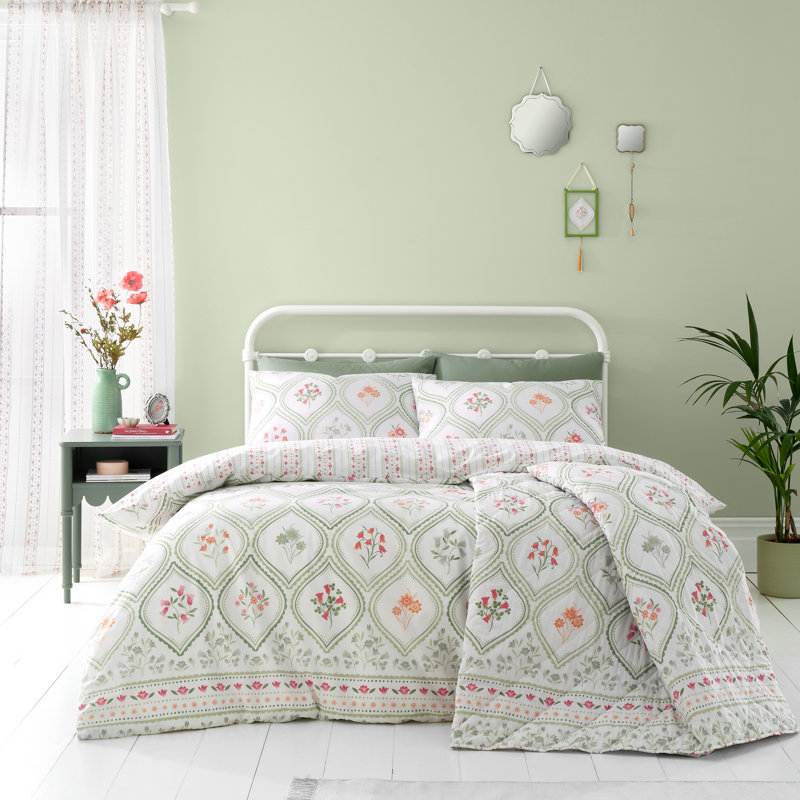 Cameo Floral Reversible Duvet Cover Set, Single - 1 Standard Pillowcase