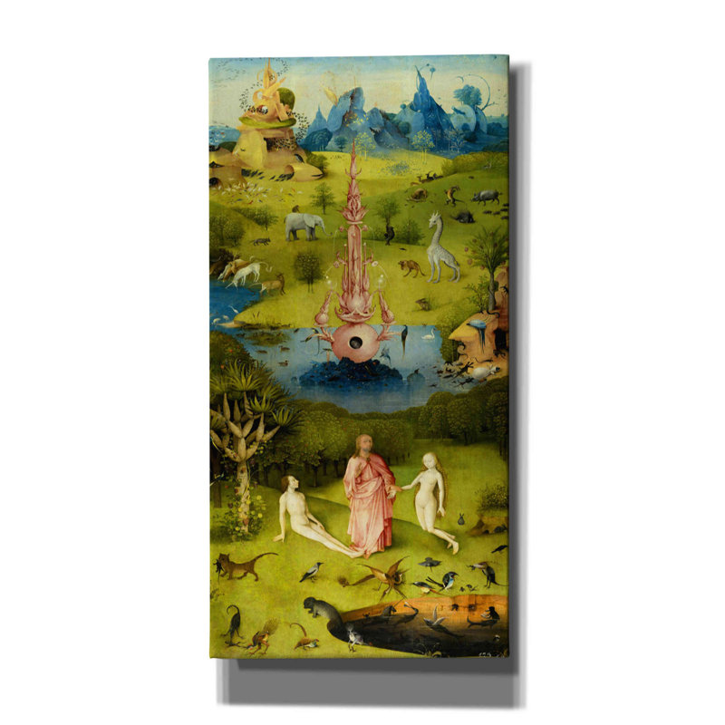 " The Garden Of Earthly Delights - Left Panel " by Remastered By Epic Graffiti Portfolio, 24" H x 12" W x 0.75" D